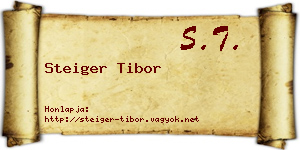 Steiger Tibor névjegykártya